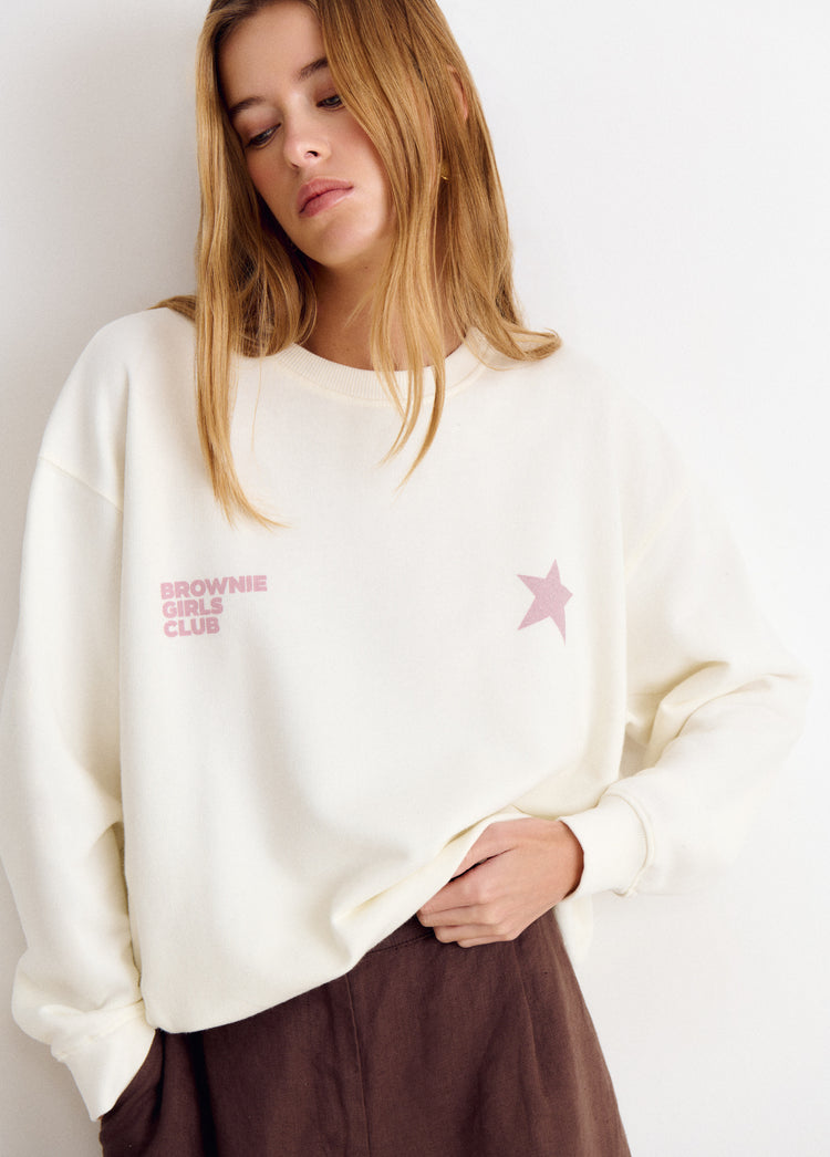 Sudadera print glitter estrella