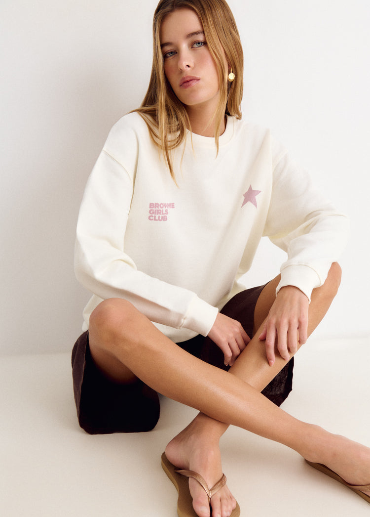 Sudadera print glitter estrella
