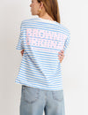 T-shirt met strepen en print
