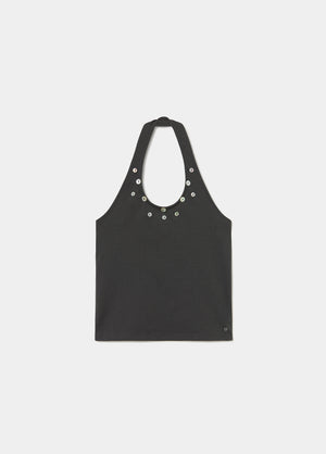 Halter top with buttons