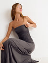 Vestido frunces largo