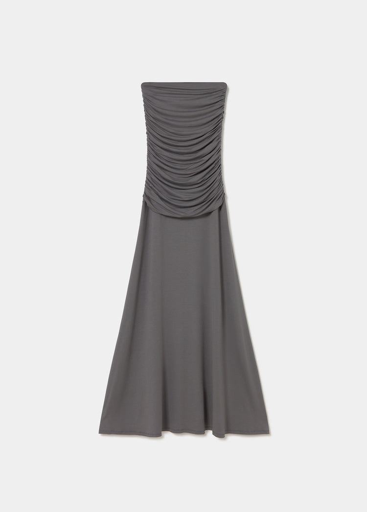 Langes Kleid mit Raffungen