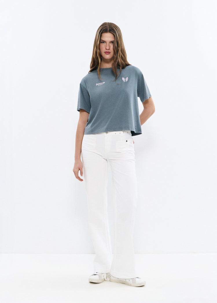 Glitter patch pocket pants