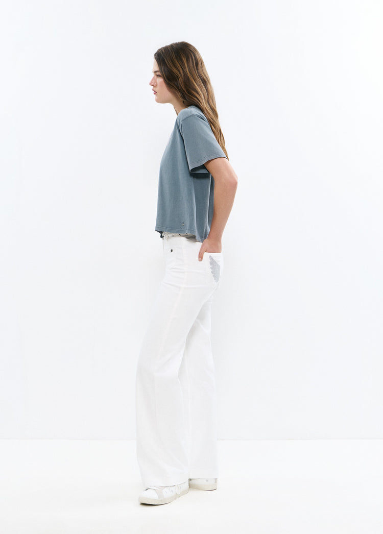 Glitter patch pocket pants