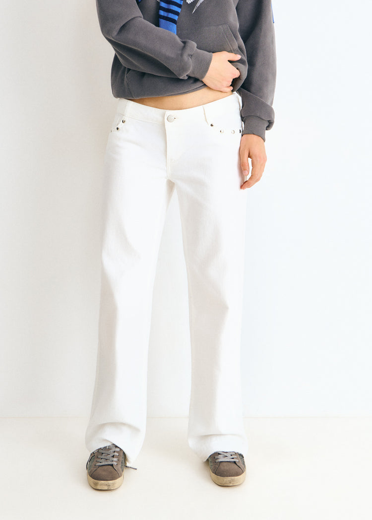 Lage taille broek met glittersterren en studs