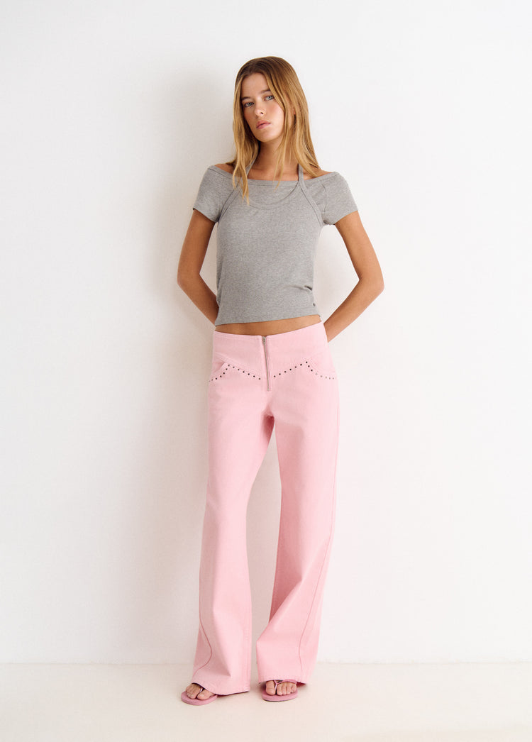 Studded waist pants