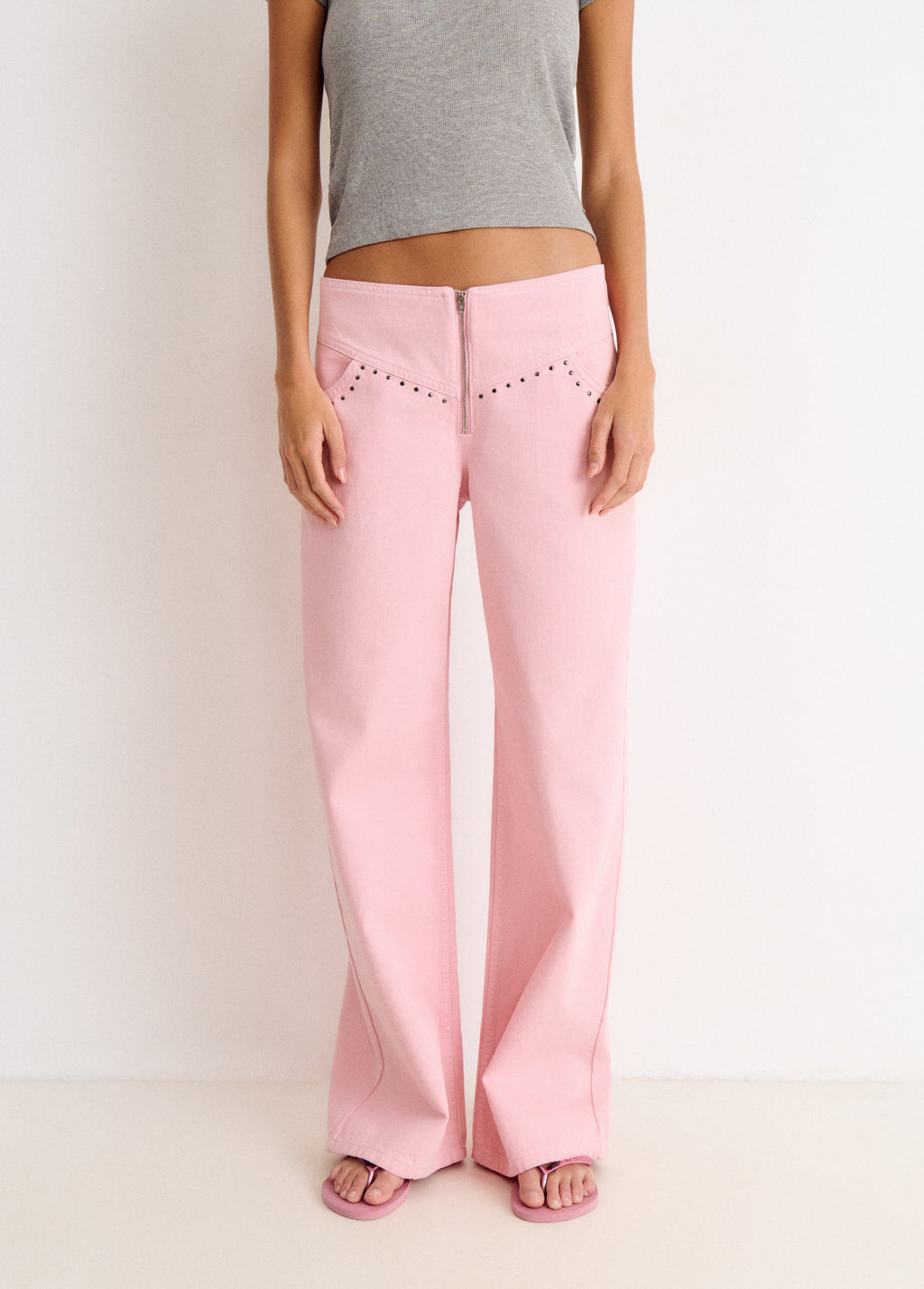 Studded waist pants
