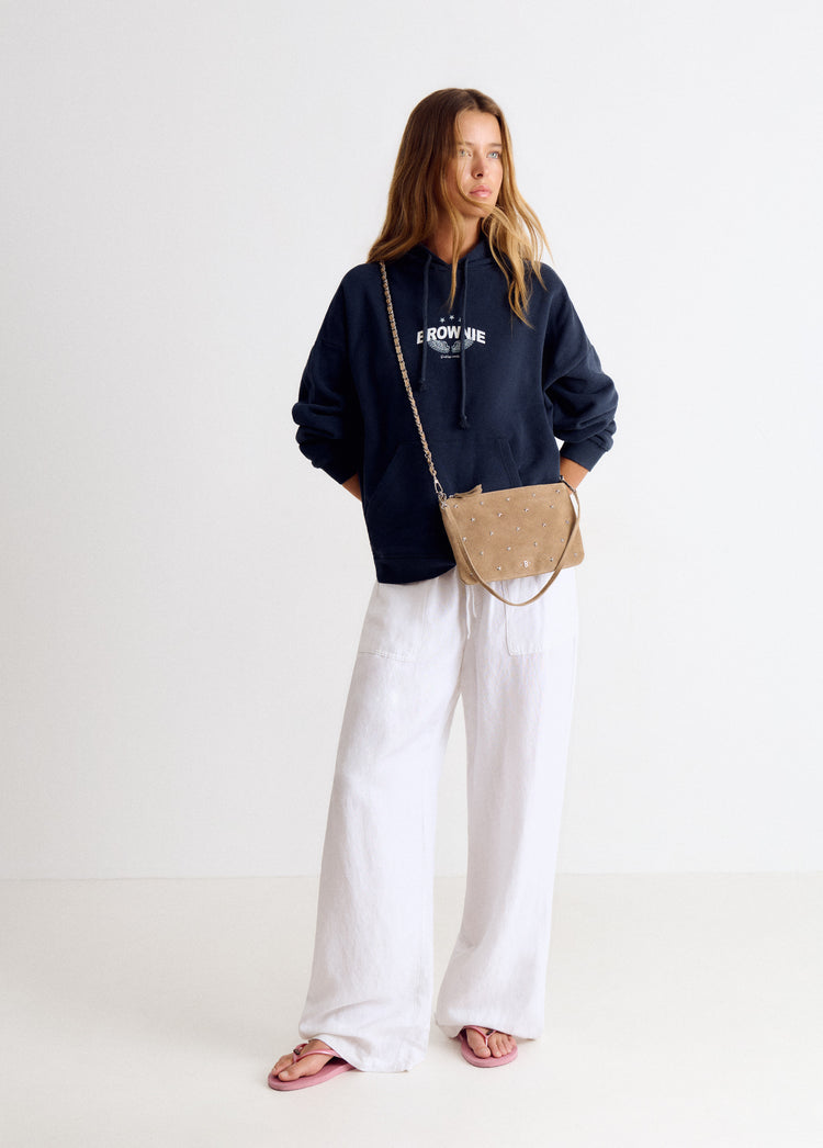 Leather flap bag