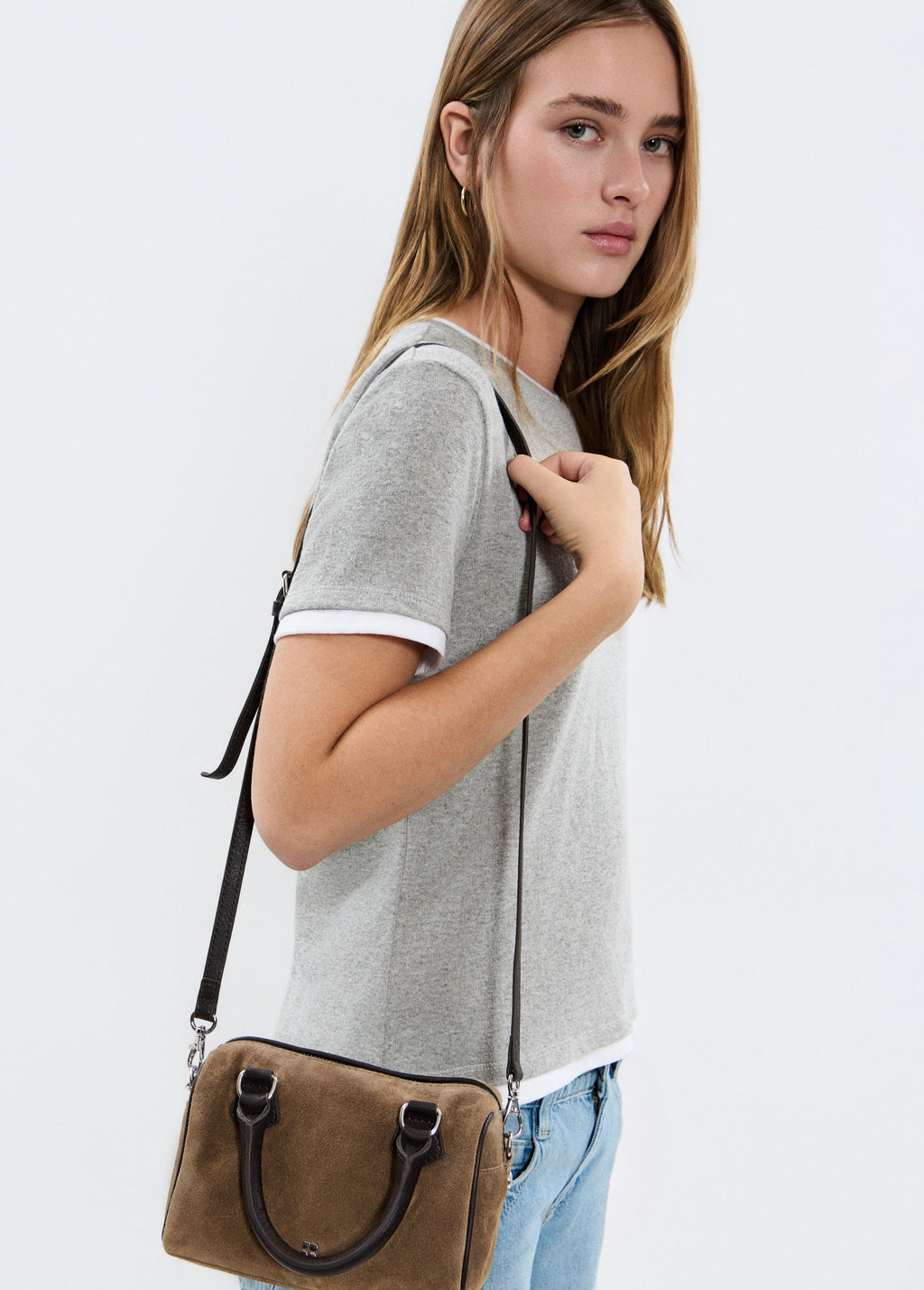 Leather bowling bag