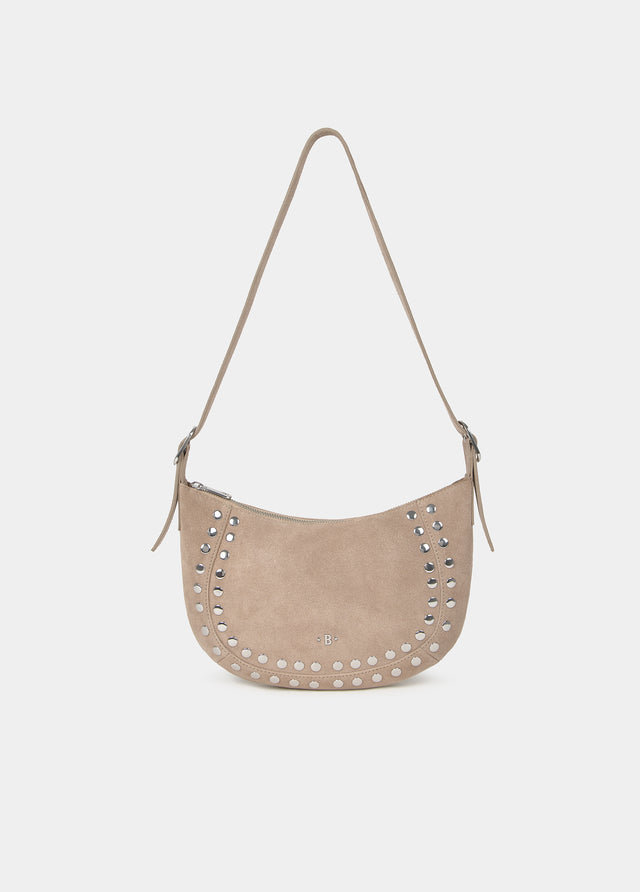 Studded half-moon bag