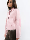 Cotton jacket with striped elbow patches