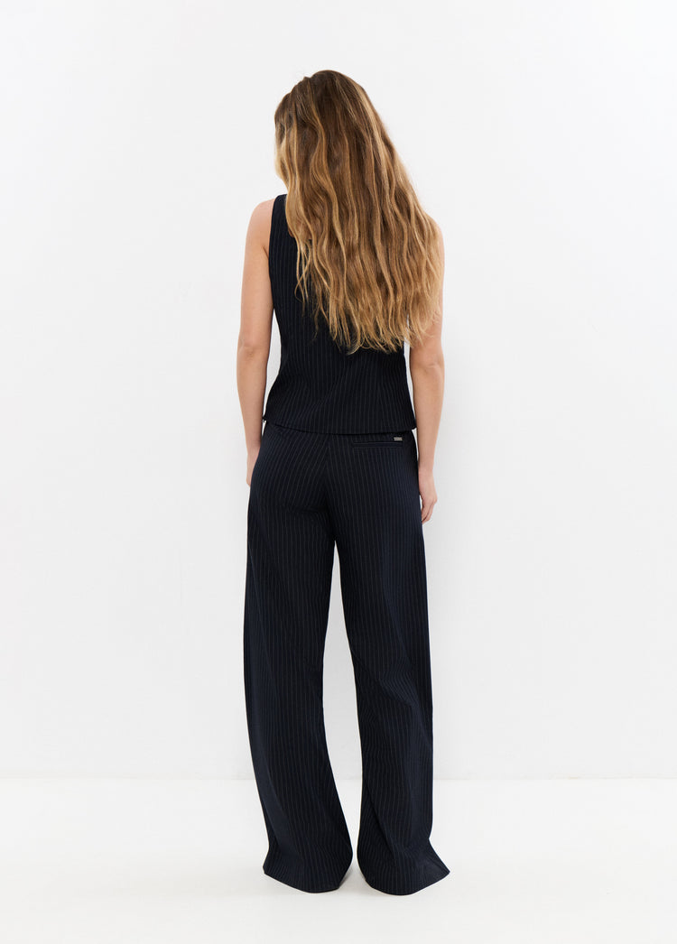 Wide waist striped pants