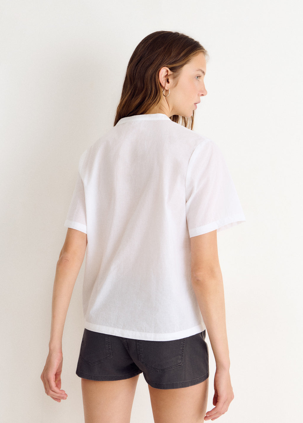 Blusa manga corta detalle japonés
