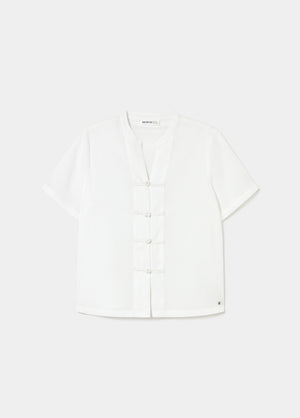 Short sleeve blouse with Japanese detail
