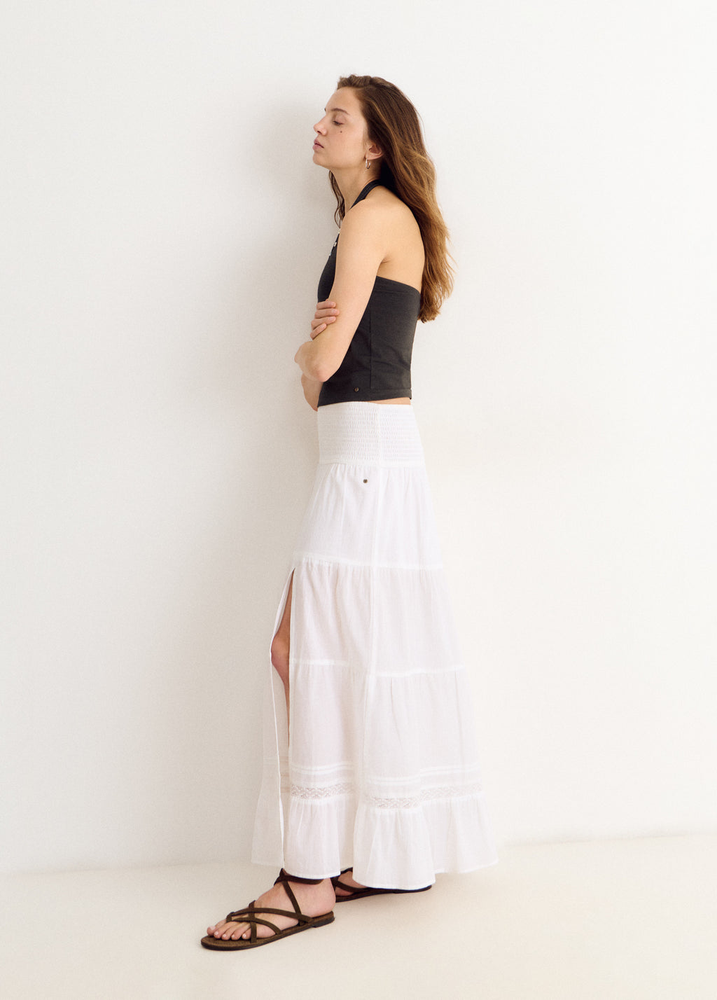 Falda larga smock