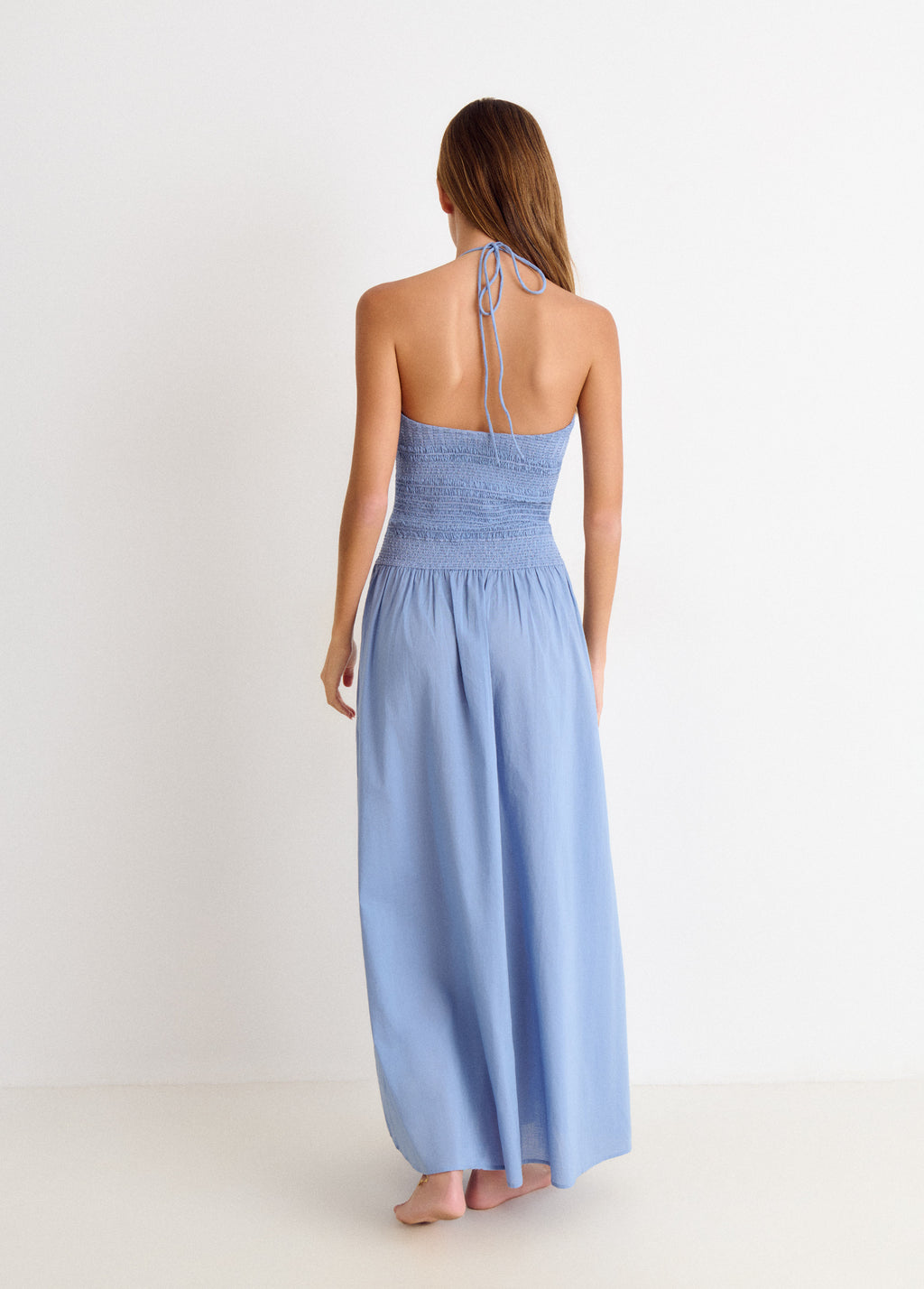 Robe halter élastiquée