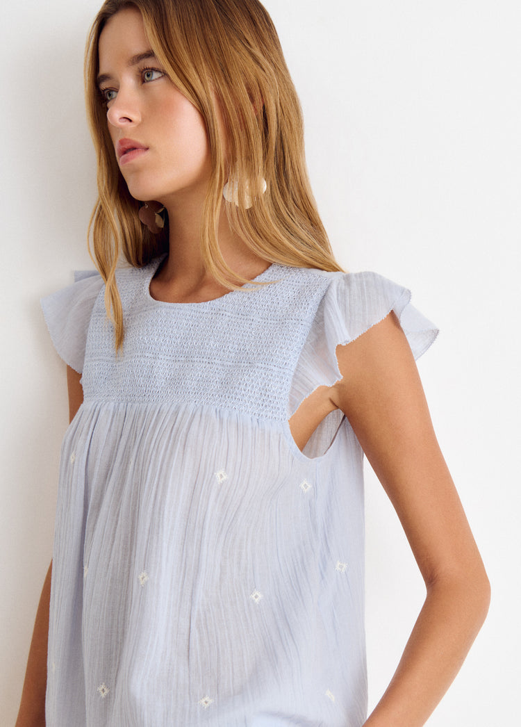 Blusa smock bordados