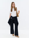 Leather handle bucket bag