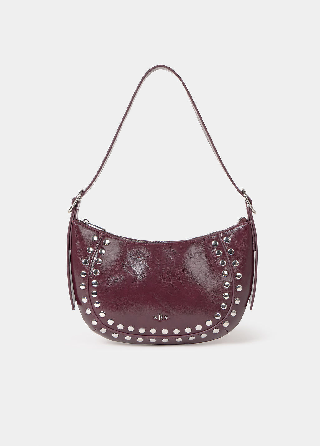 Bolso media luna tachas