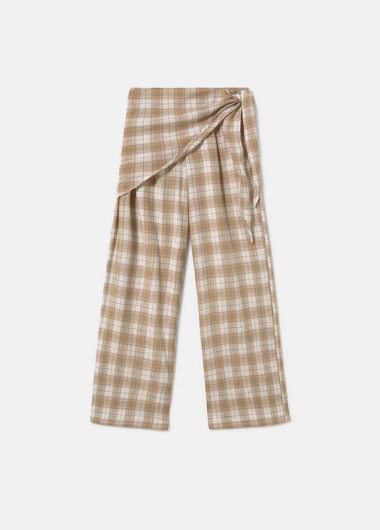 Checked Trouser with scarf detail