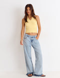 Top halter tejido canalé