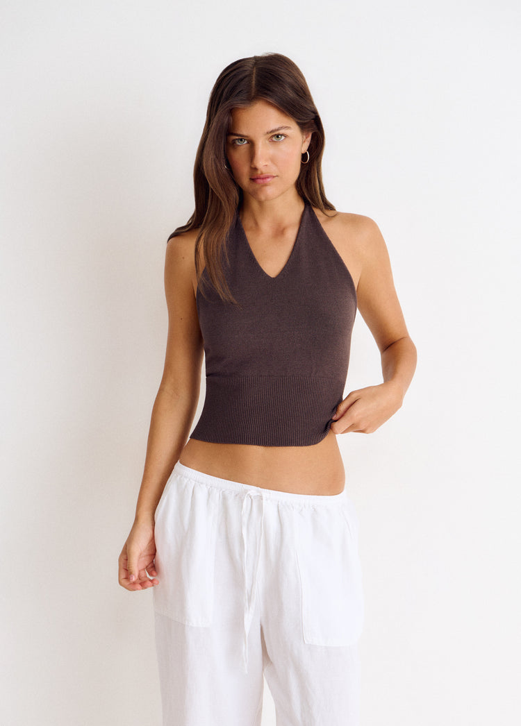 Top halter all’uncinetto