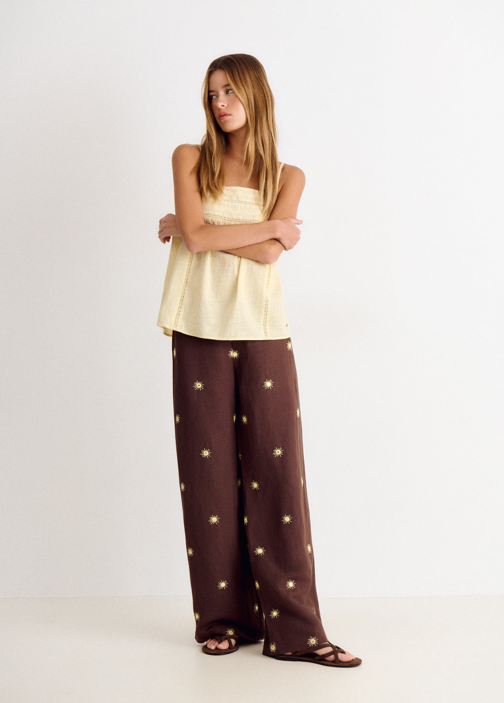 Embroidered vest top
