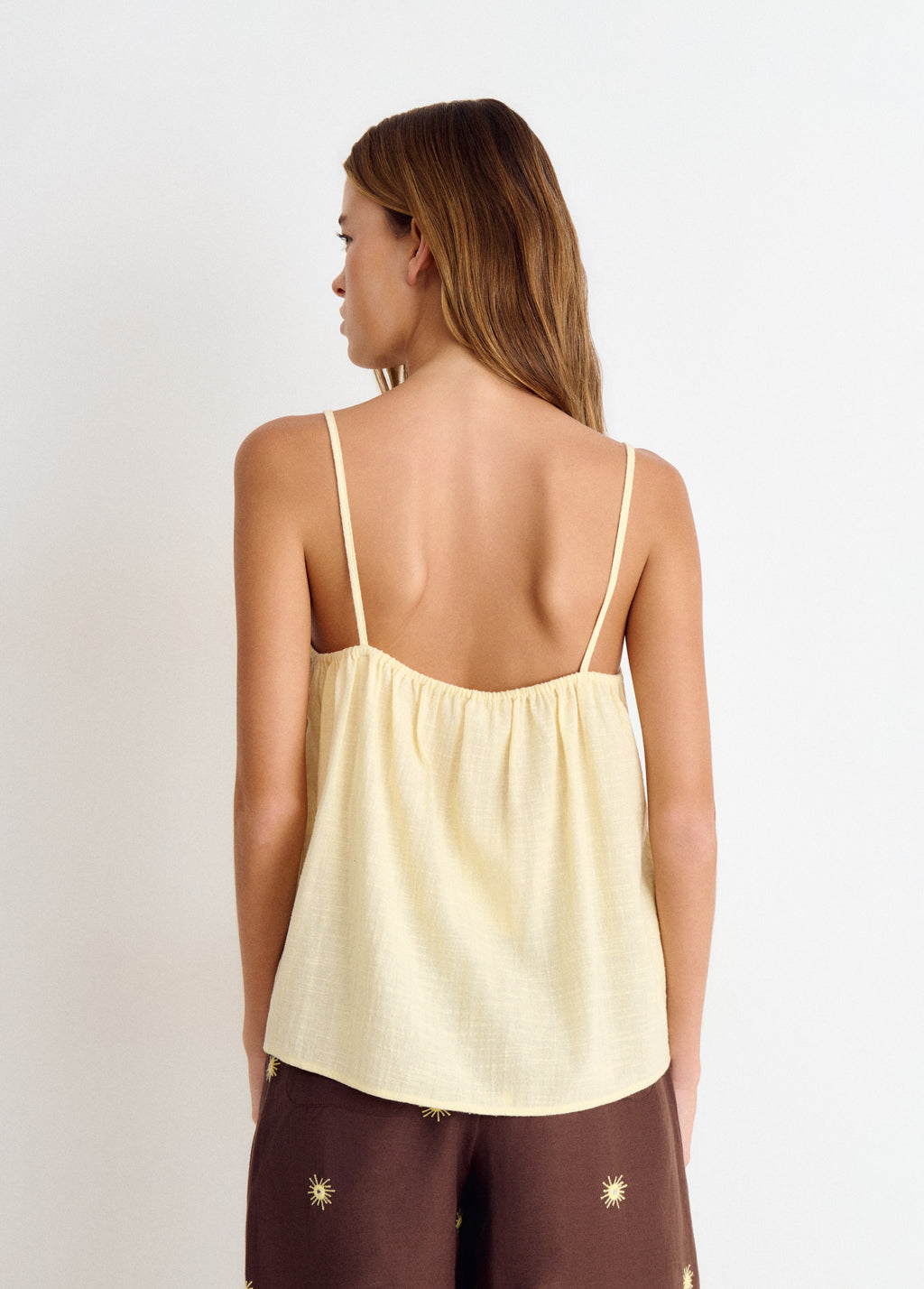 Embroidered vest top