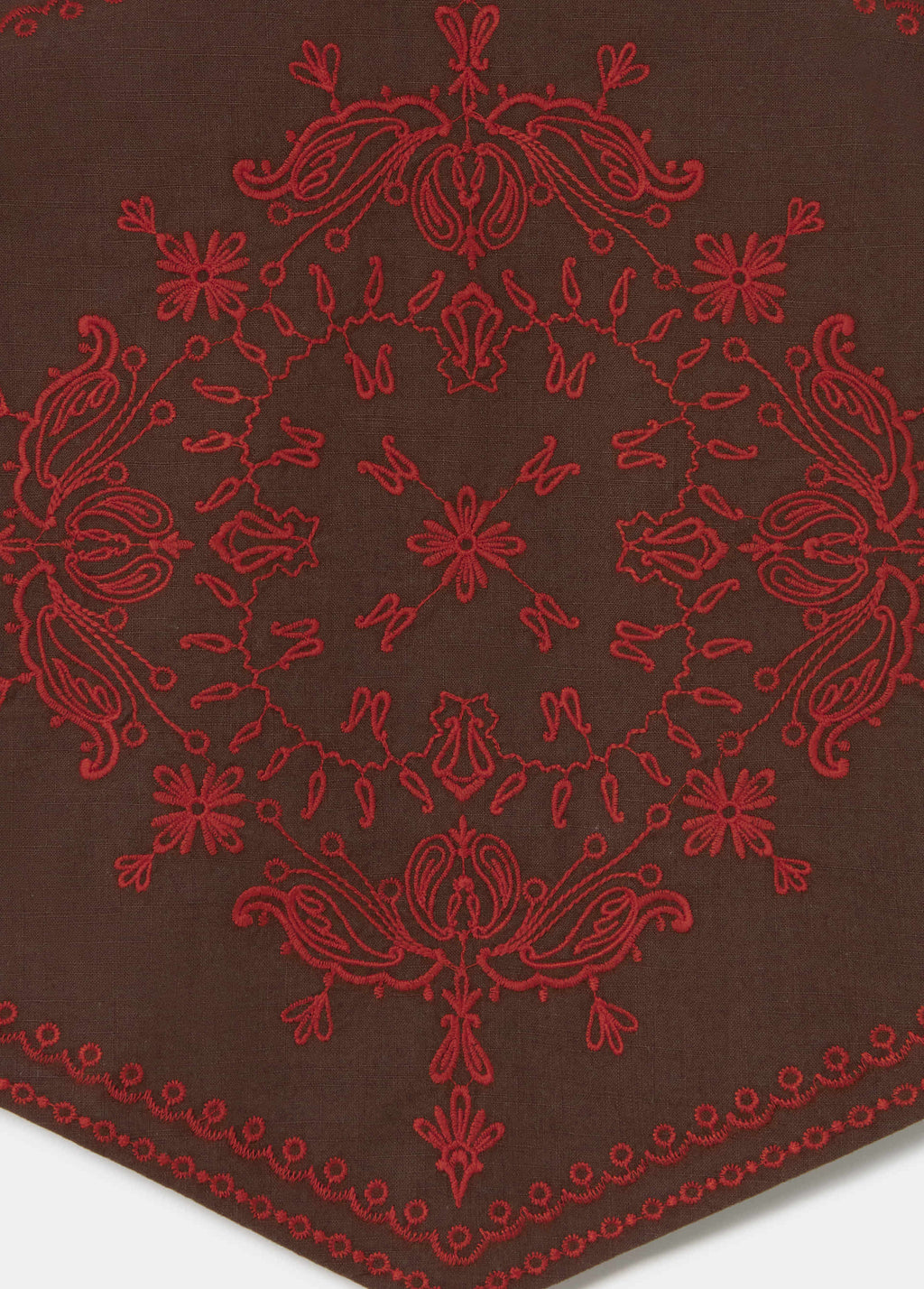 Contrast embroidered top