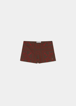 Short ricamato a contrasto
