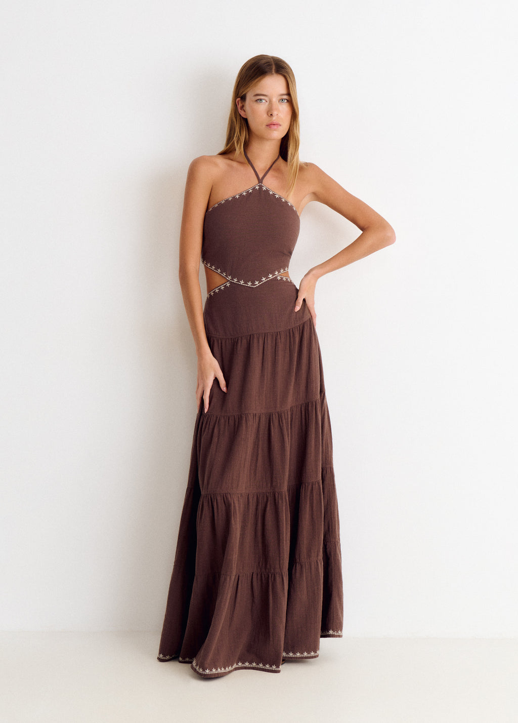 Long dress with cut-out detail