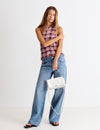 Studded flap bag