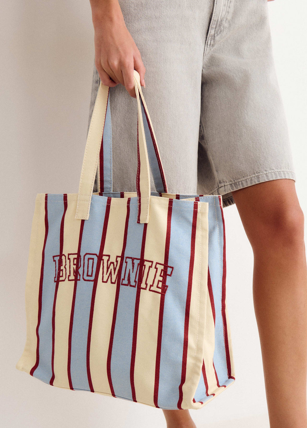 Striped beach shopper bag