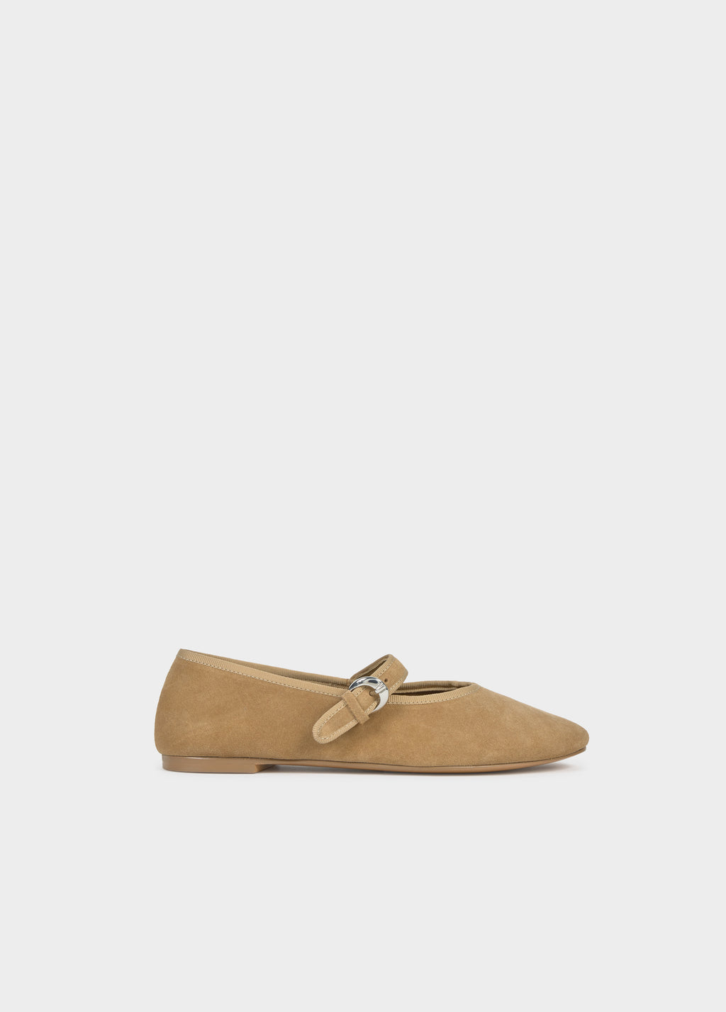 Suede strap ballerina flats