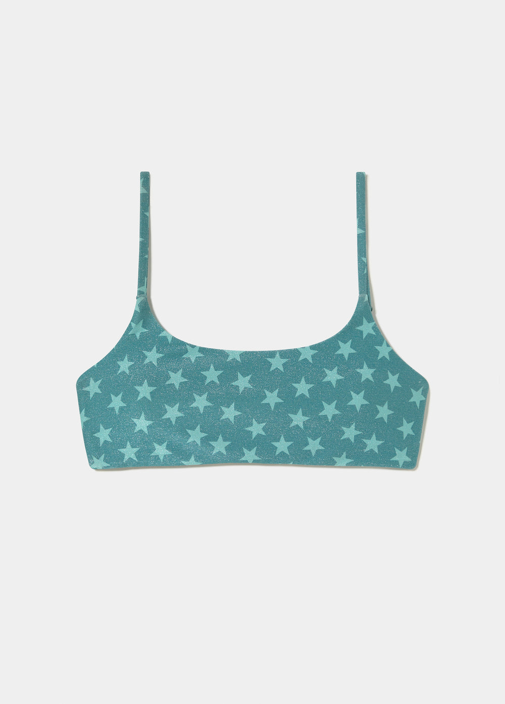 Top bandeau a strisce stelle filo metallizzato