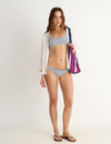 Bikinihose mit maritim gewebtem Streifen