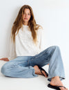 Cotton sweater with studded wings