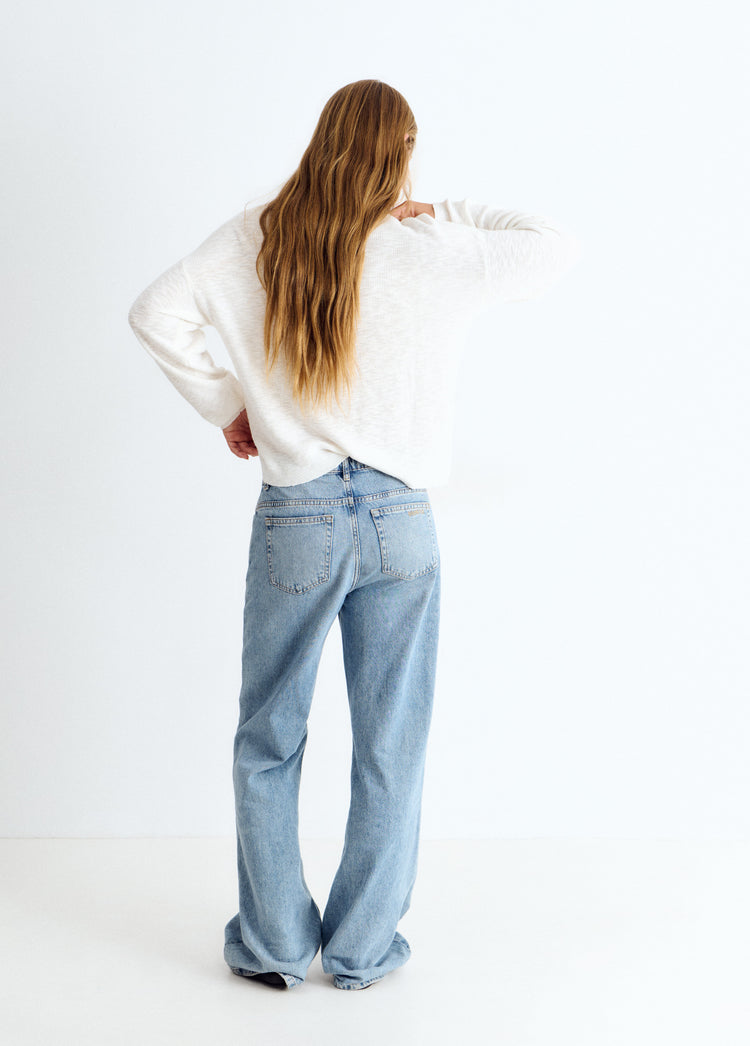 Cotton sweater with studded wings
