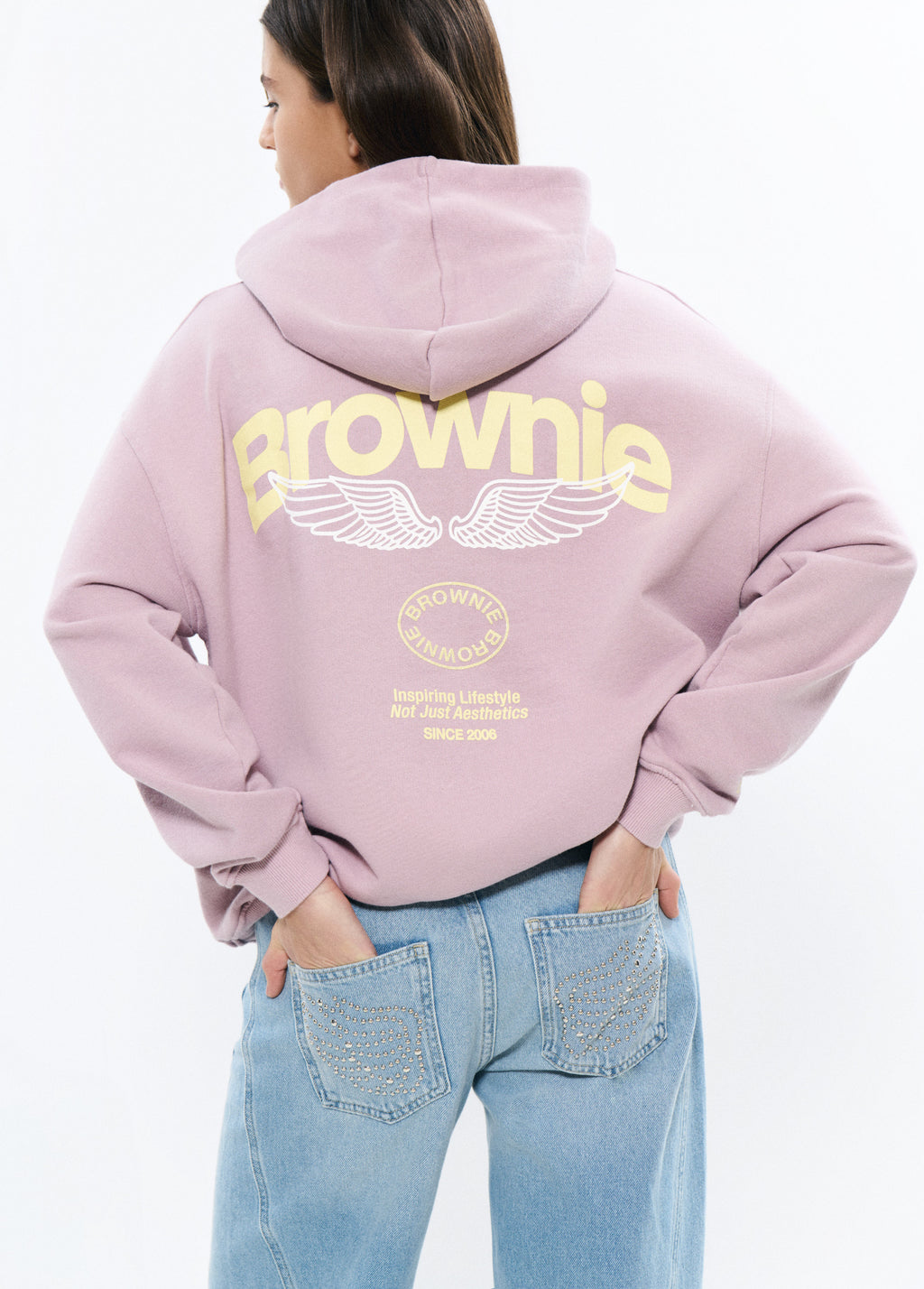 Pink hoodie with wings