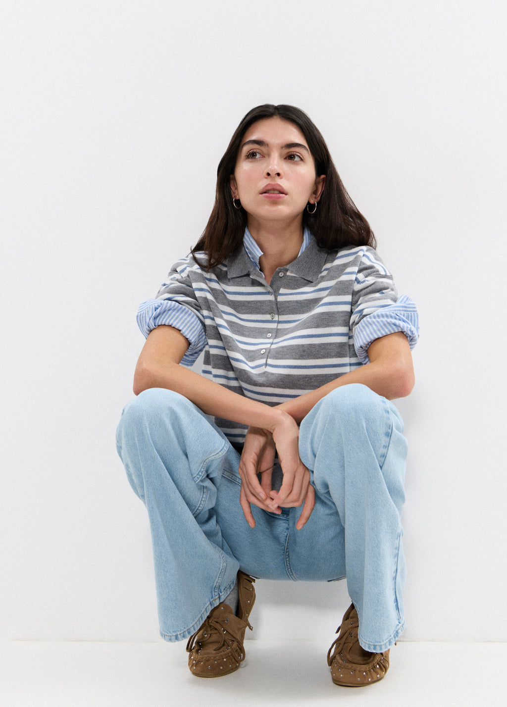Gestreifter Polopullover