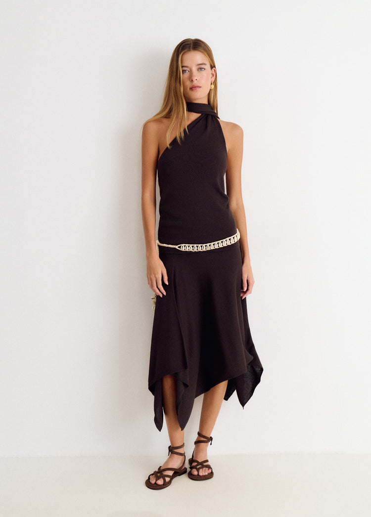 Asymmetrical scarf top