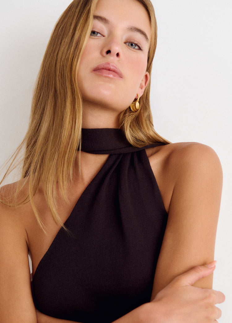 Asymmetrical scarf top