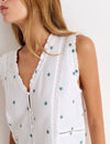 Double-layer blouse with embroidery