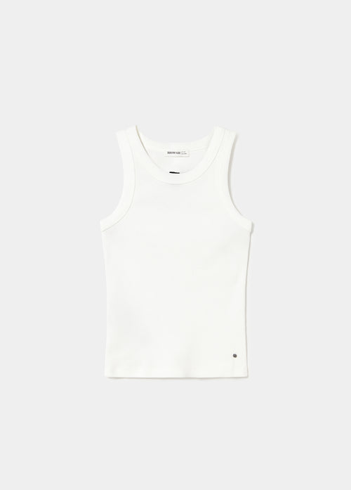 Embroidered logo top