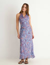 Printed draped dress
