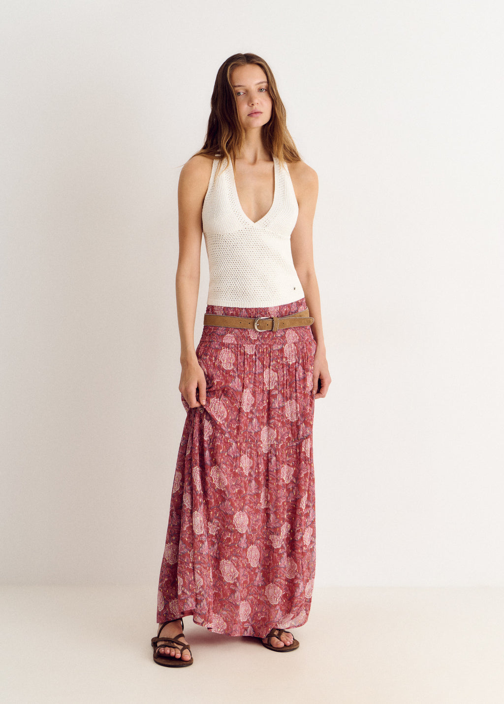 Falda larga smock