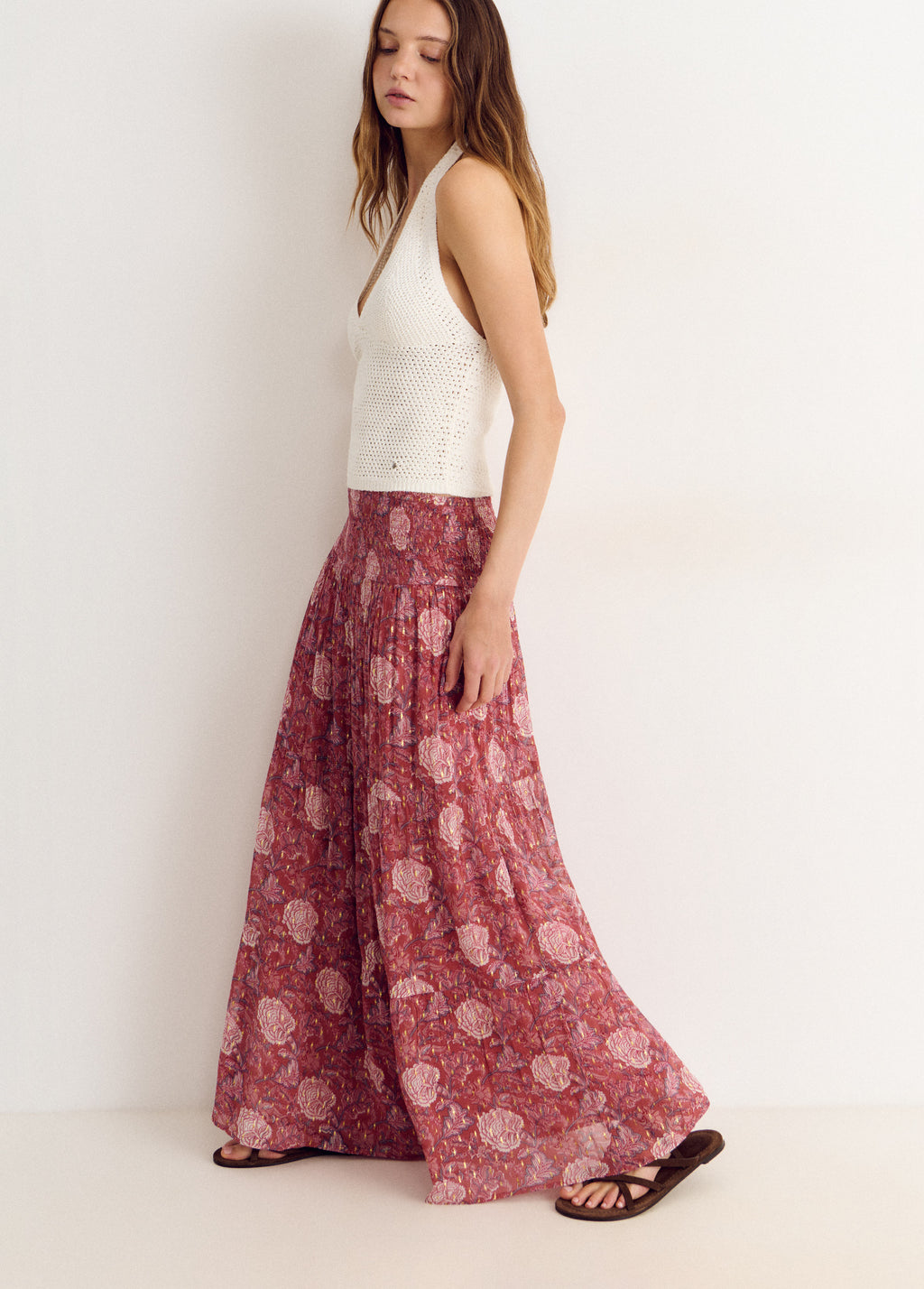 Falda larga smock