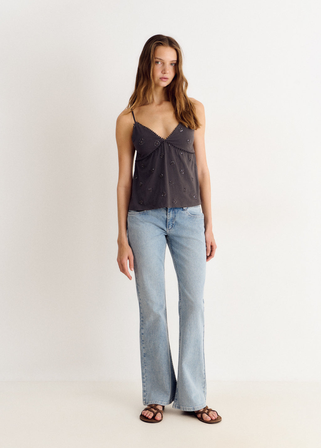 Sequin embroidered top