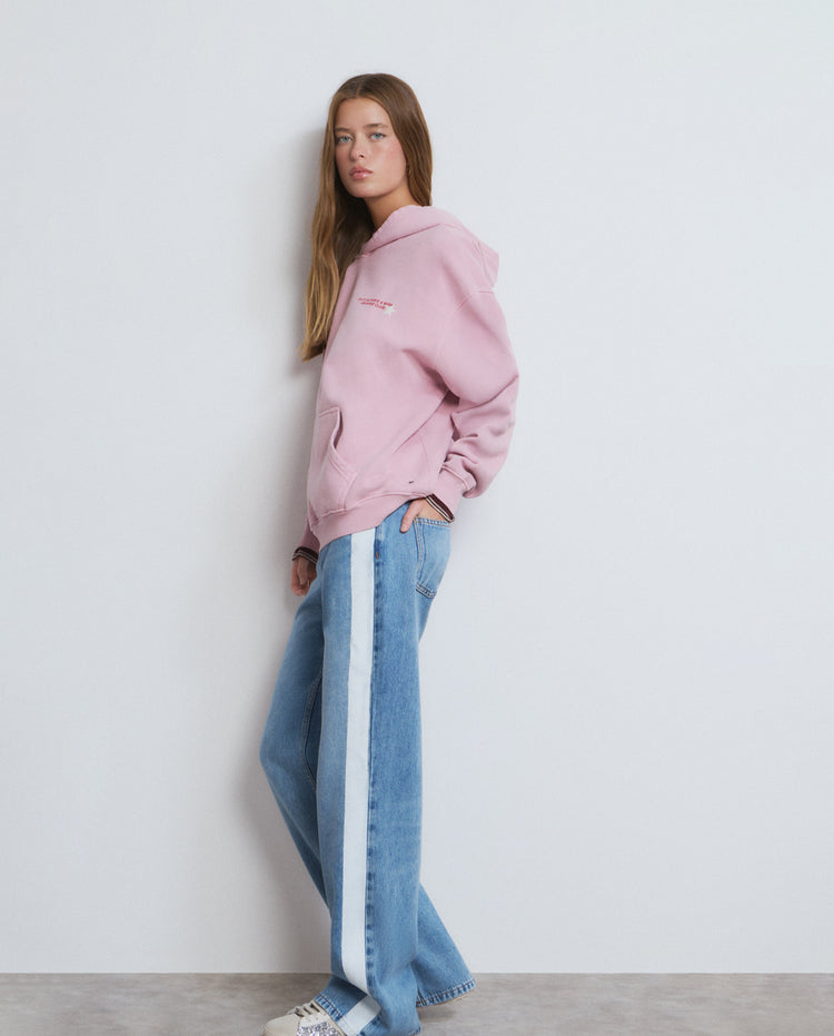 Straight jeans with side stripe