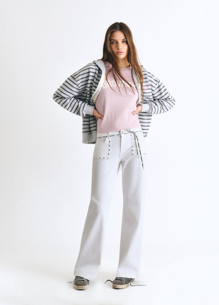 Culotte pants with studs